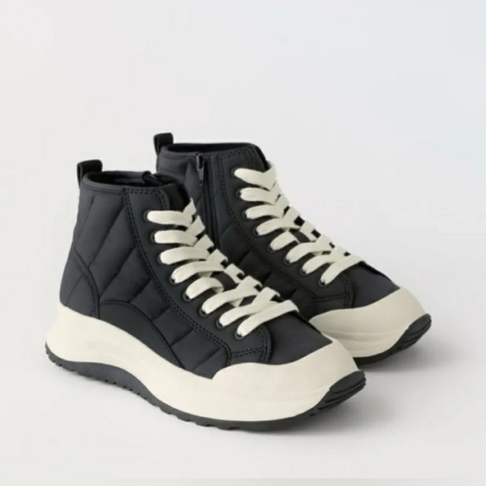 Zara Rick Owens style sneakers new size 33 big kids navy zip side for access